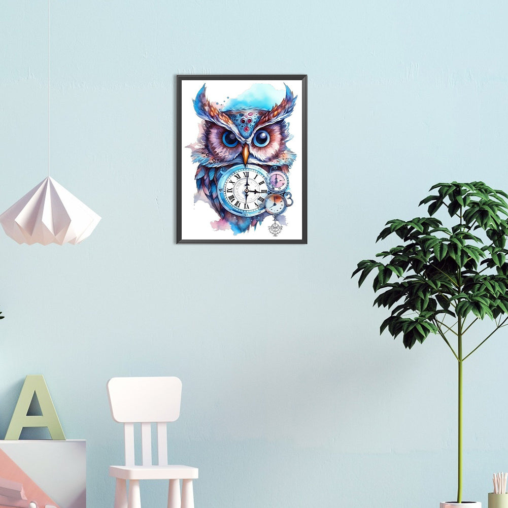 Owl - Full Round Drill Diamond Painting 30*40CM