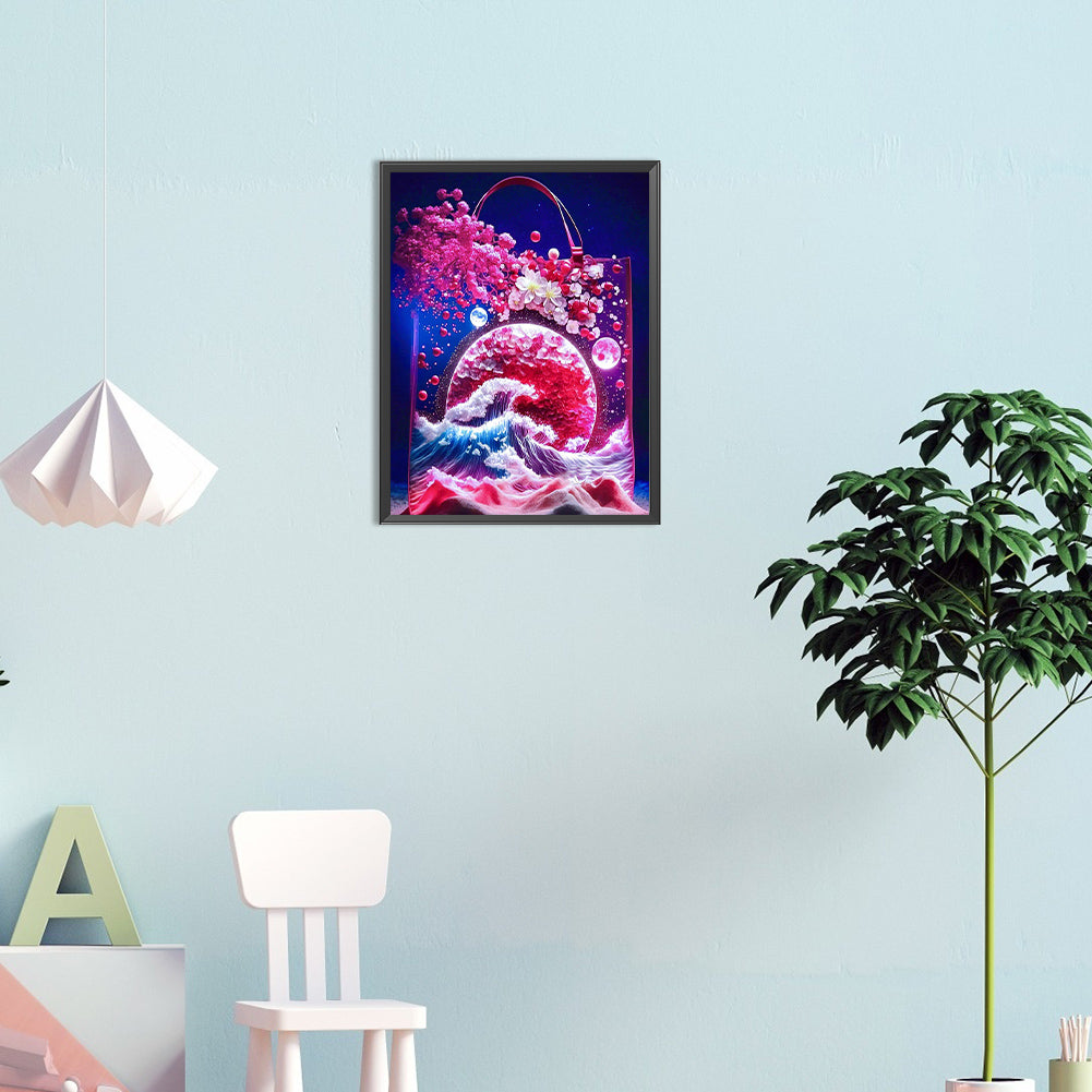 Peach Blossom Moon In The Bag - Full Round Drill Diamond Painting 30*40CM