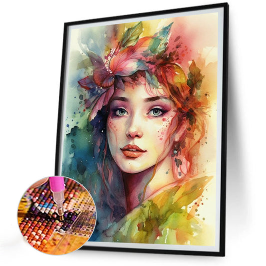 Painted Woman - Full Round Drill Diamond Painting 30*40CM