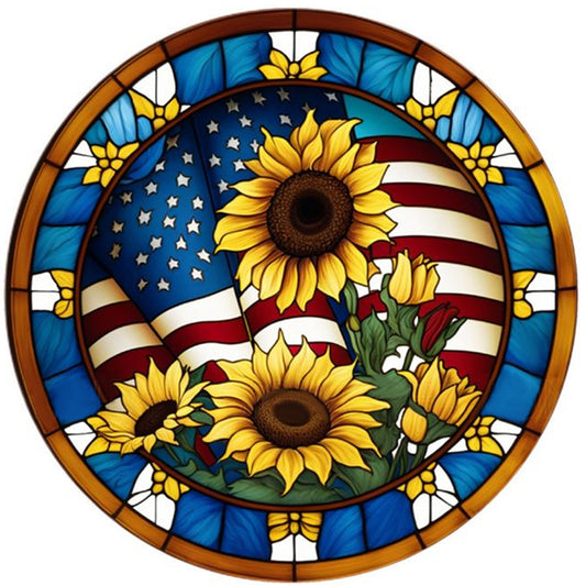 Glass Painting - Sunflower - 11CT Stamped Cross Stitch 40*40CM