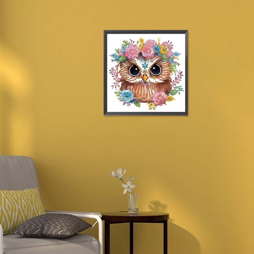 Owl - Special Shaped Drill Diamond Painting 30*30CM