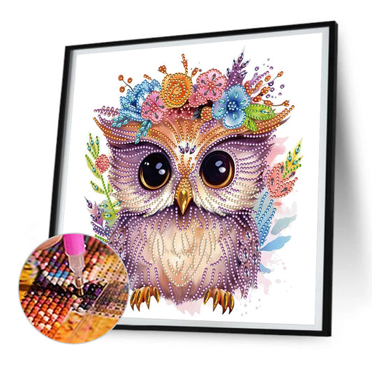 Owl - Special Shaped Drill Diamond Painting 30*30CM