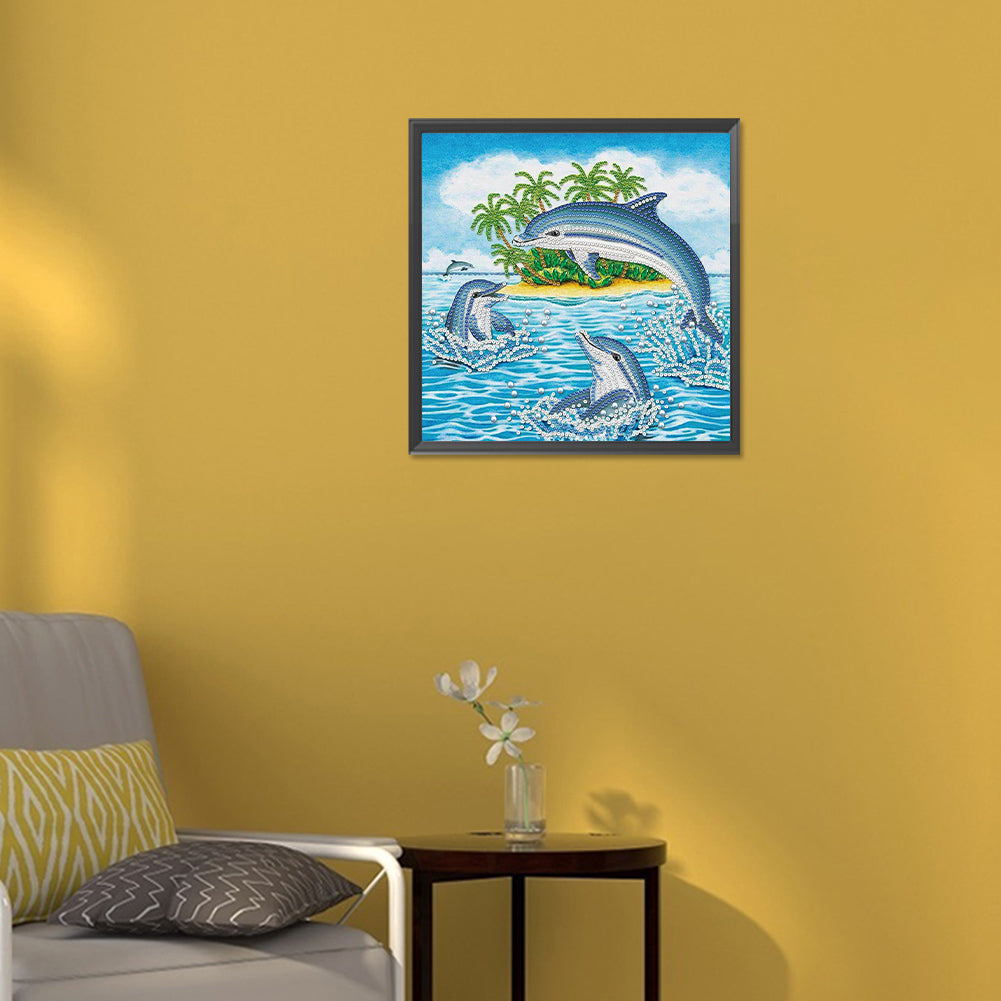 Dolphin - Special Shaped Drill Diamond Painting 30*30CM