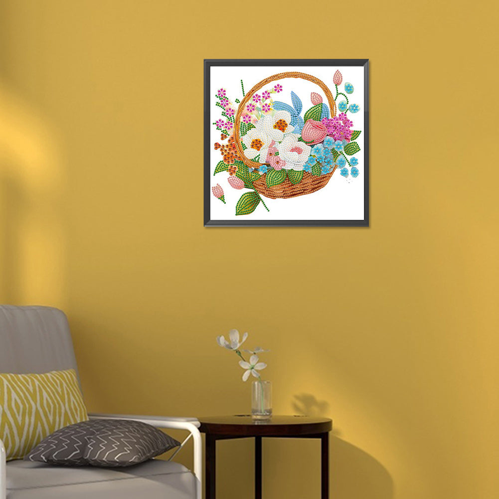 Flower Basket - Special Shaped Drill Diamond Painting 30*30CM
