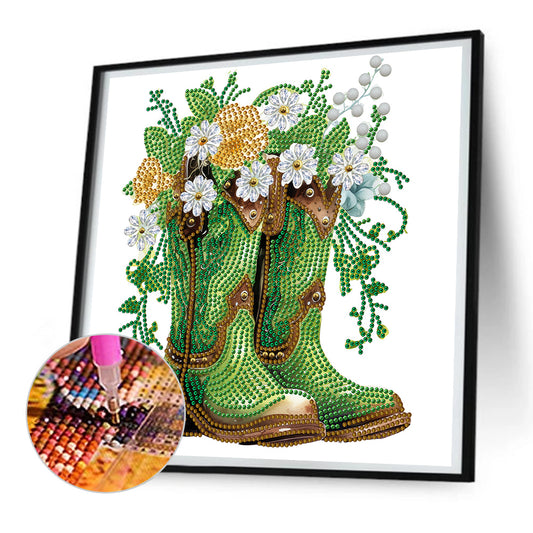 Retro Nostalgic Boots - Special Shaped Drill Diamond Painting 30*30CM