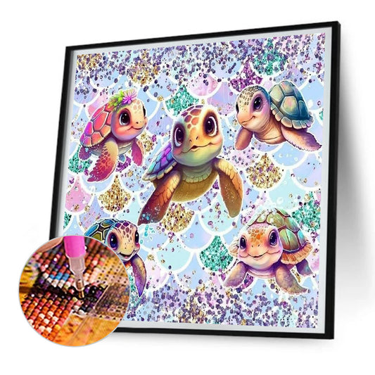 Turtle - Full Round Drill Diamond Painting 30*30CM