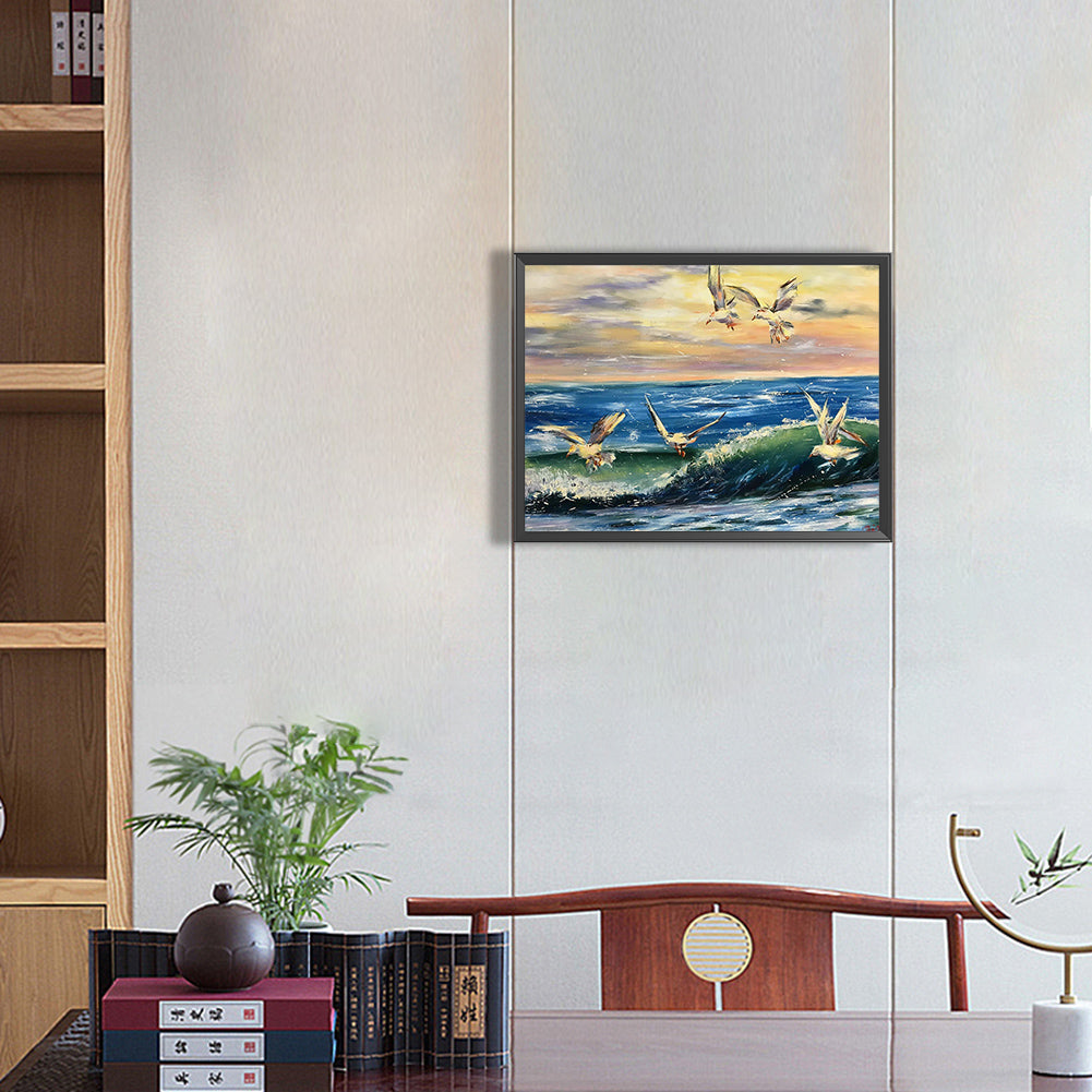 Sea Gull - Full Round Drill Diamond Painting 40*30CM