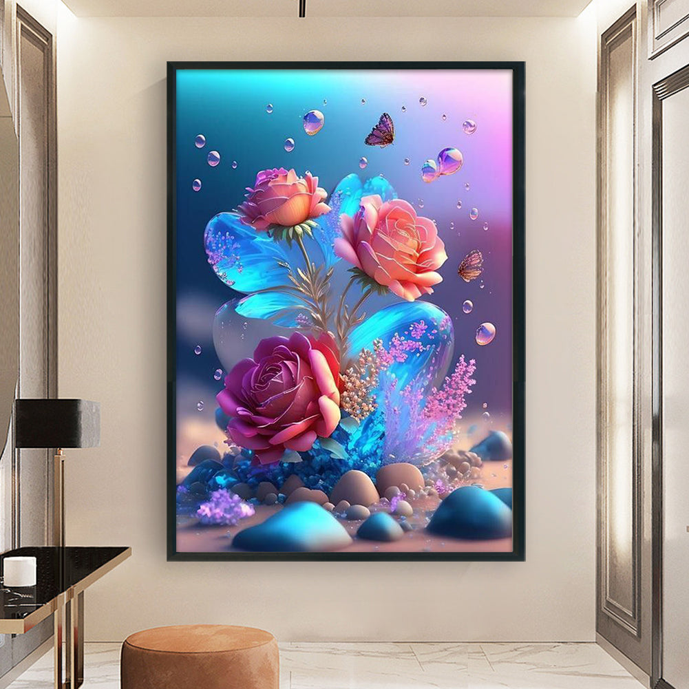 Crystal Rose - 11CT Stamped Cross Stitch 40*60CM