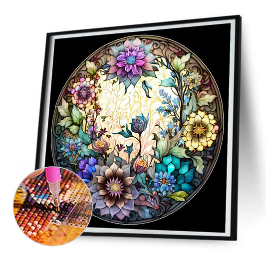 Abstract Flower Painting - Full Round Drill Diamond Painting 30*30CM
