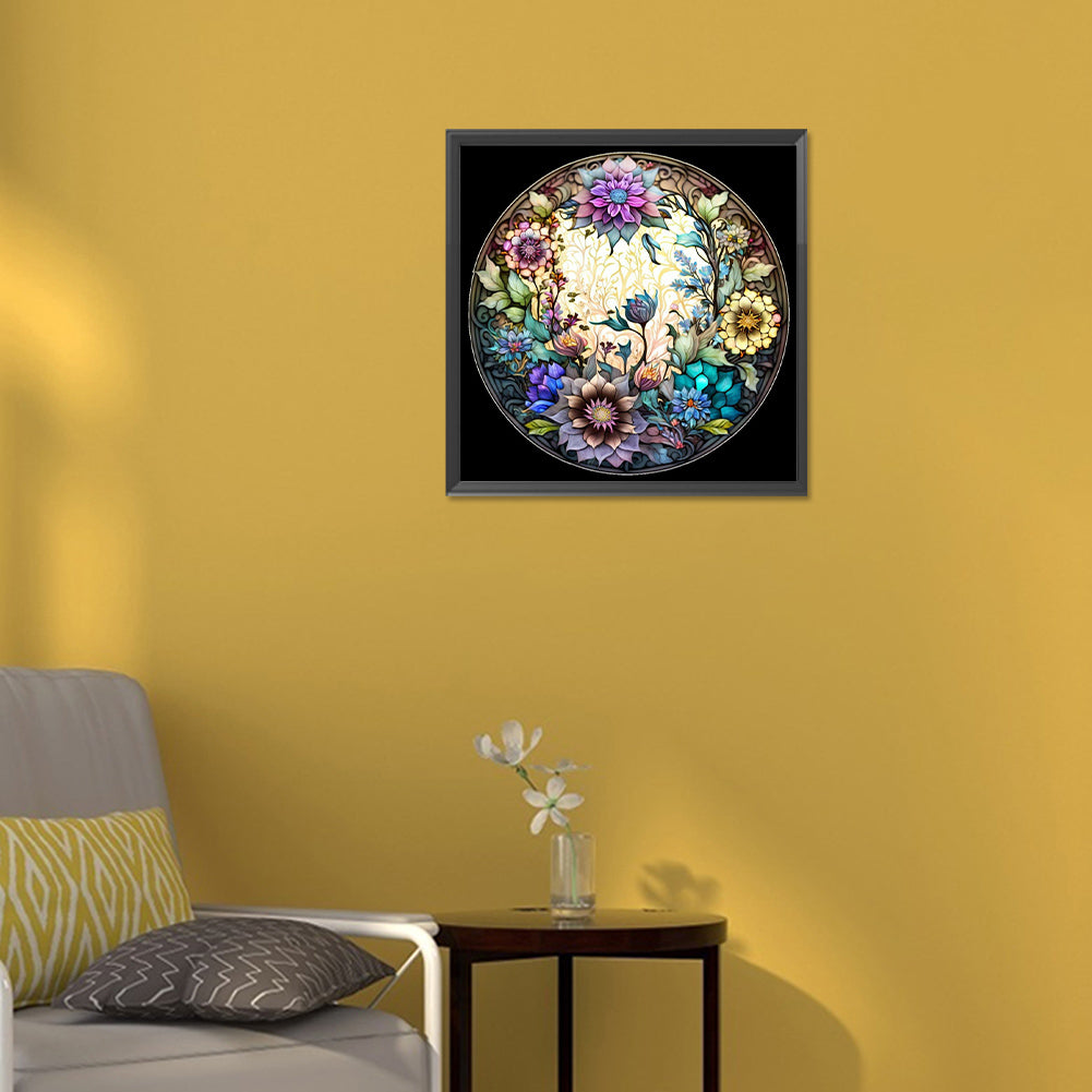 Abstract Flower Painting - Full Round Drill Diamond Painting 30*30CM