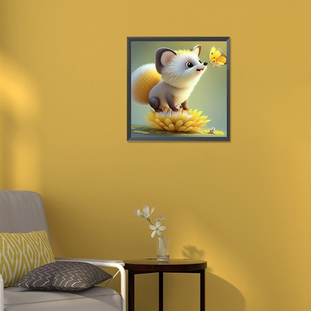 Cozy Little Hedgehog - Full Round Drill Diamond Painting 30*30CM