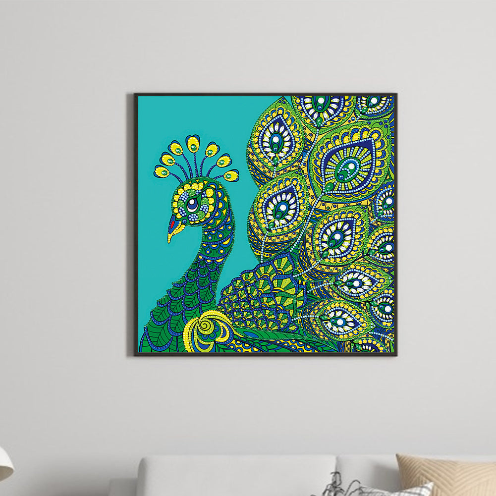 Peacock - Special Shaped Drill Diamond Painting 40*40CM