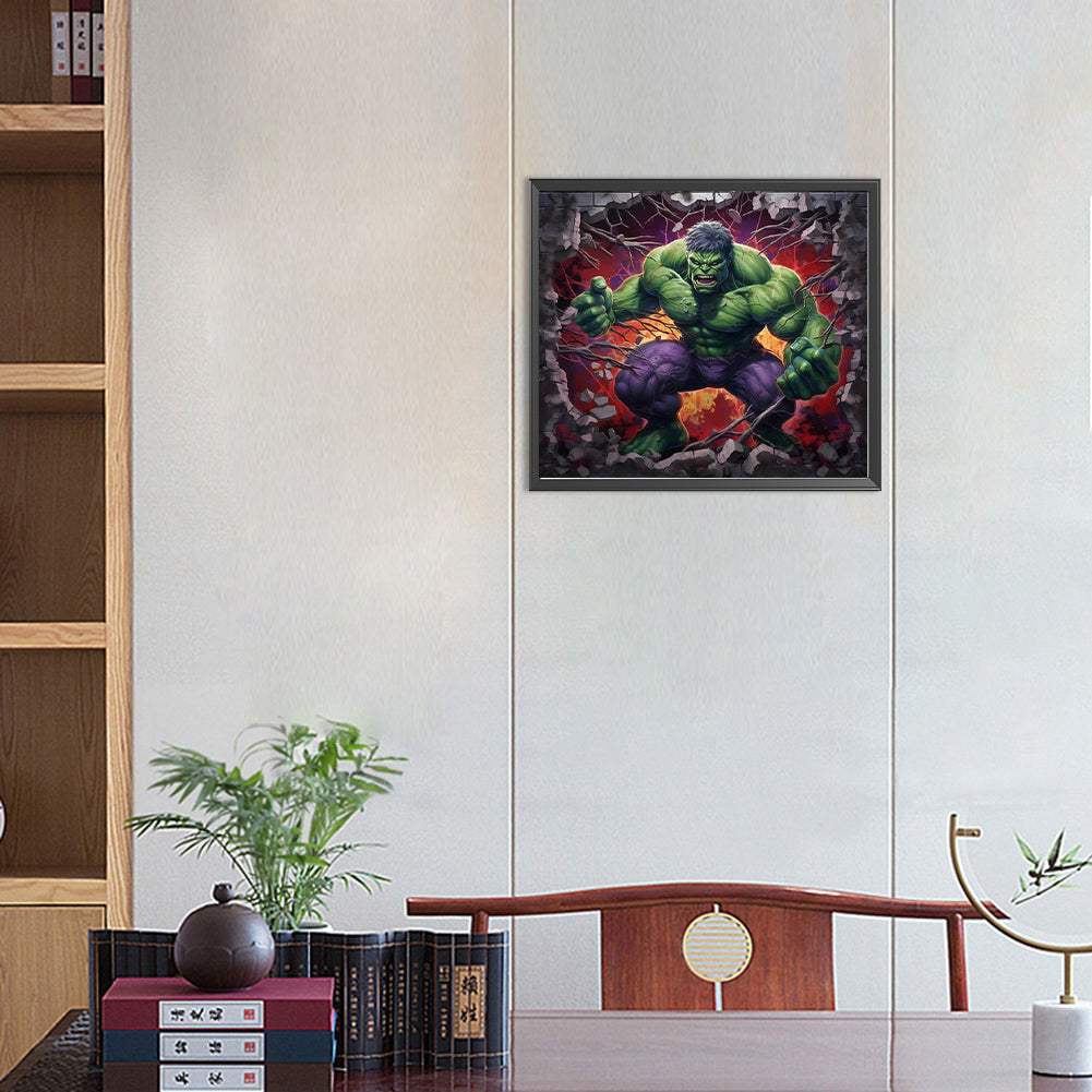 Hulk From The Wall - Full Round Drill Diamond Painting 40*35CM