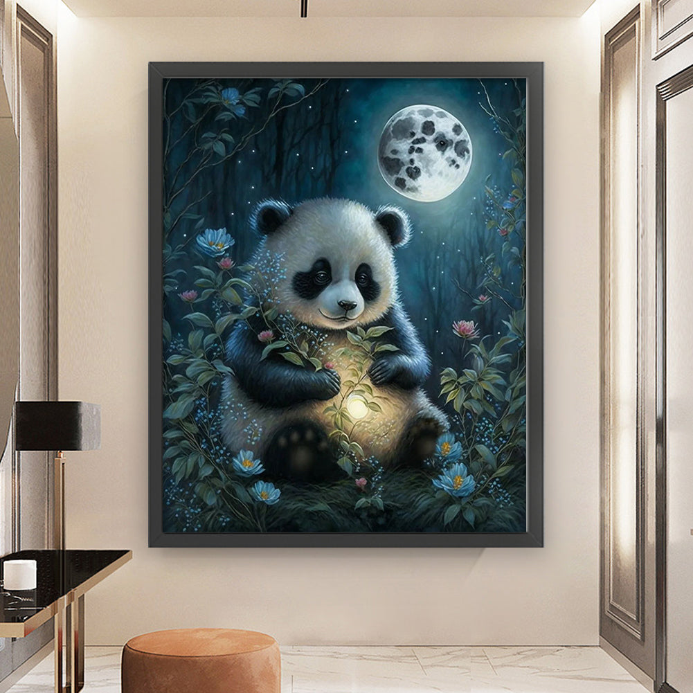 Panda Under The Moon - 11CT Stamped Cross Stitch 50*60CM