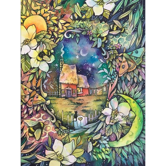 Cartoon Hut - 11CT Stamped Cross Stitch 50*65CM