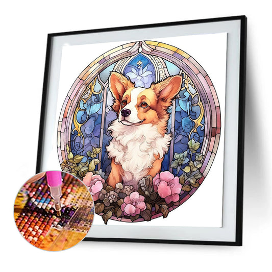 Dog Under Window Sill - Full Round Drill Diamond Painting 30*30CM