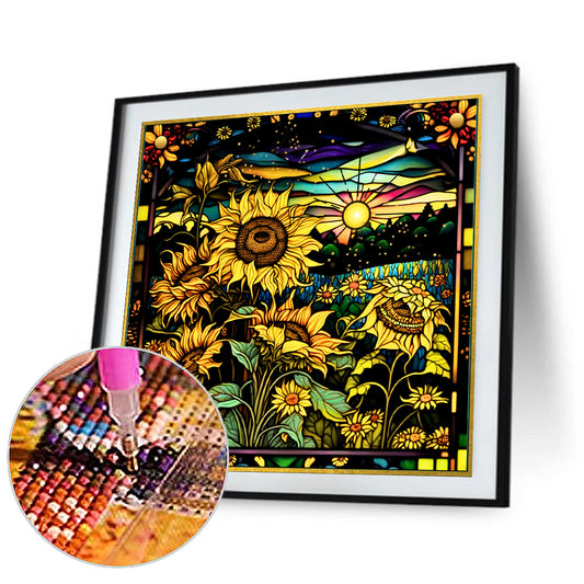 Autumn Sunflowers - Full Round Drill Diamond Painting 50*50CM