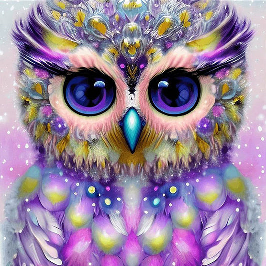 Owl - AB Round Drill Diamond Painting 40*40CM