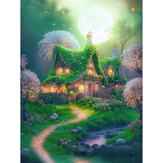 Flower Tree Cottage - 11CT Stamped Cross Stitch 50*65CM