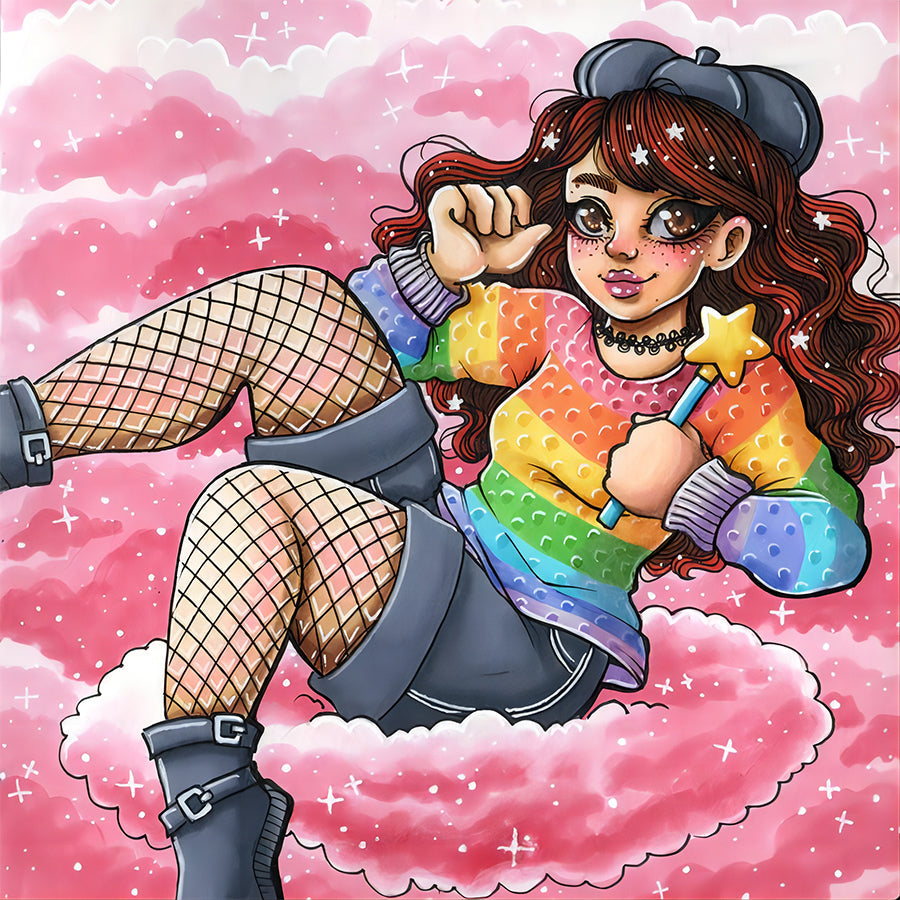 Girl - Full Round Drill Diamond Painting 40*40CM