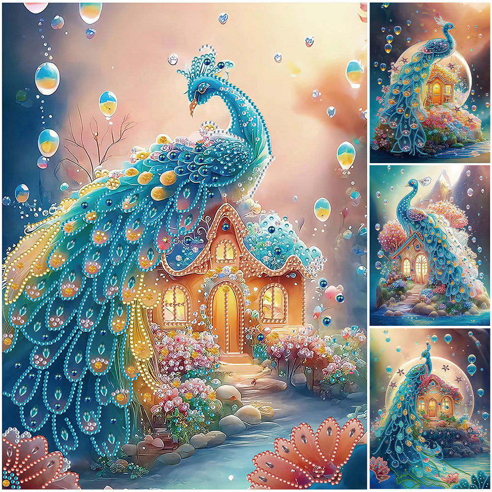 Fantasy Peacock 30*40CM(Canvas) Special Shaped Drill Diamond Painting