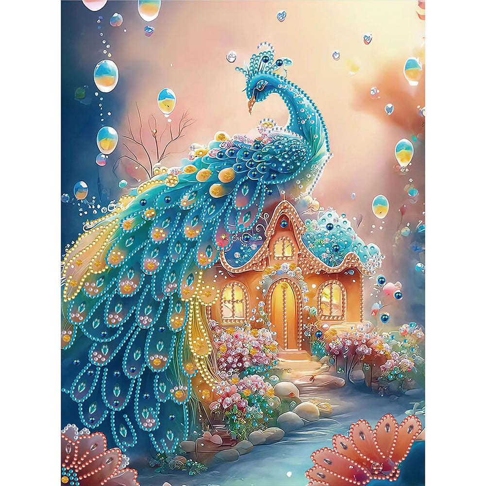 Fantasy Peacock 30*40CM(Canvas) Special Shaped Drill Diamond Painting