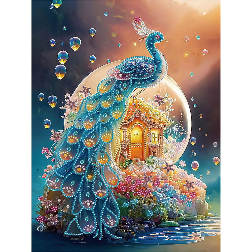 Fantasy Peacock 30*40CM(Canvas) Special Shaped Drill Diamond Painting