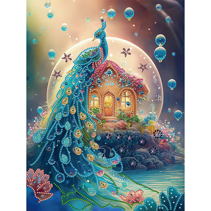 Fantasy Peacock 30*40CM(Canvas) Special Shaped Drill Diamond Painting