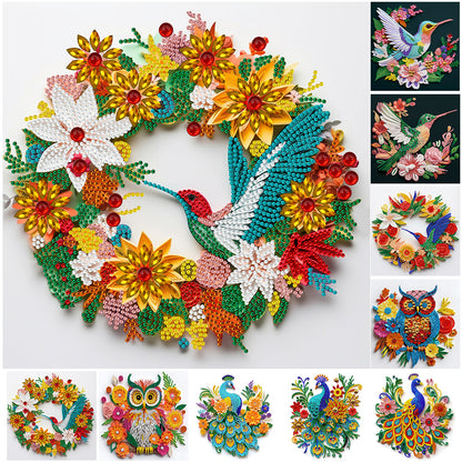 Aniaml Hummingbird Owl Peacock 30*30CM(Canvas) Special Shaped Drill Diamond Painting