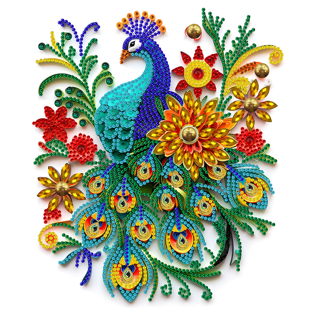 Aniaml Hummingbird Owl Peacock 30*30CM(Canvas) Special Shaped Drill Diamond Painting