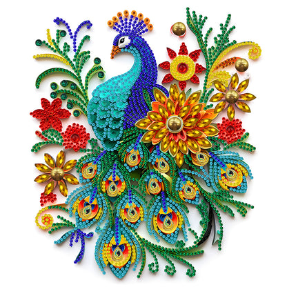 Aniaml Hummingbird Owl Peacock 30*30CM(Canvas) Special Shaped Drill Diamond Painting