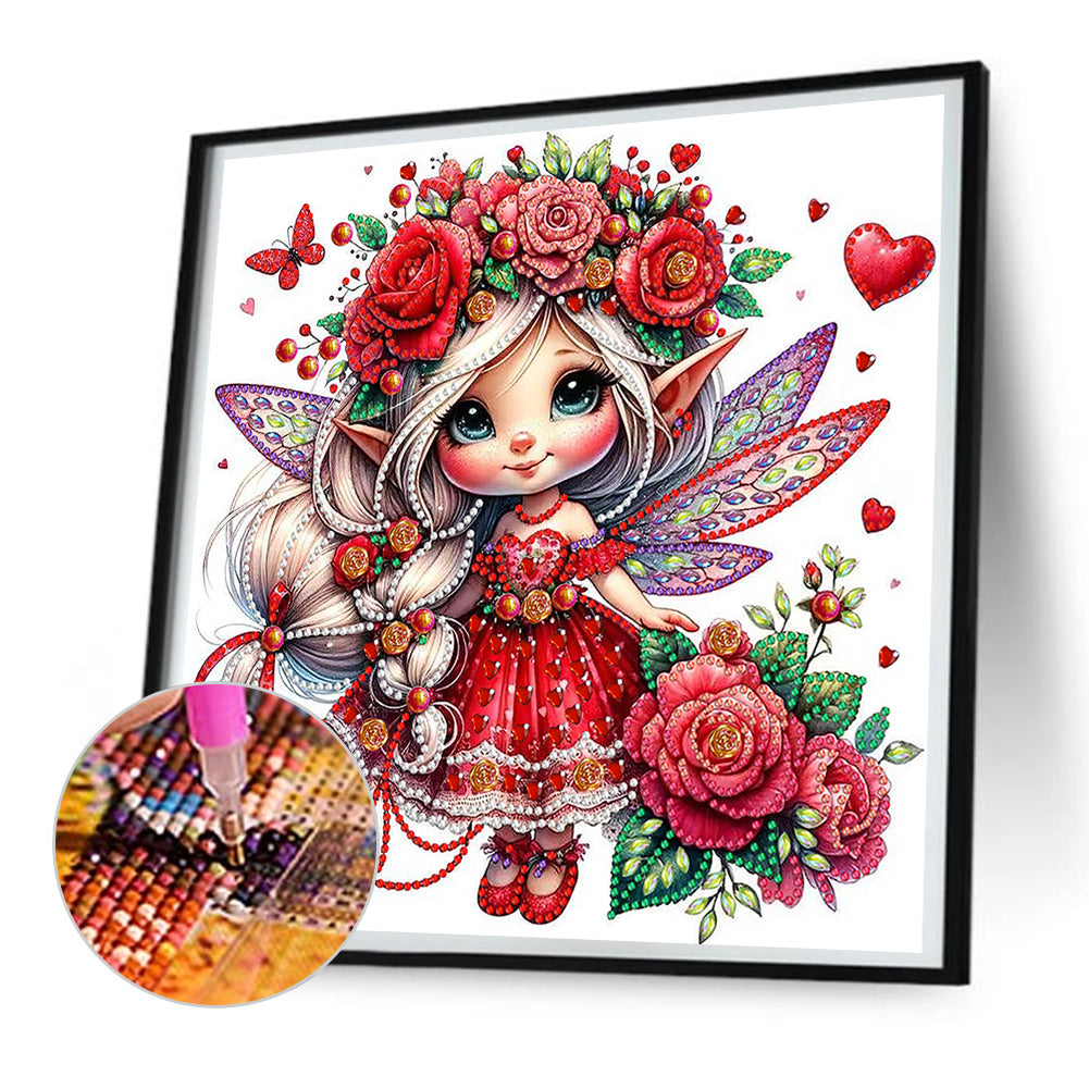 Rose Elf - Special Shaped Drill Diamond Painting 30*30CM