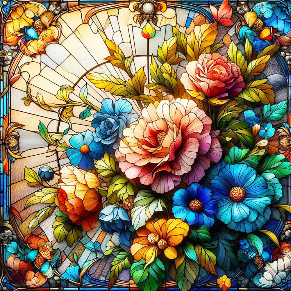Glass Wind Bouquet - Full Round Drill Diamond Painting 30*30CM