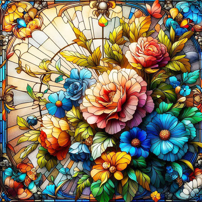 Glass Wind Bouquet - Full Round Drill Diamond Painting 30*30CM