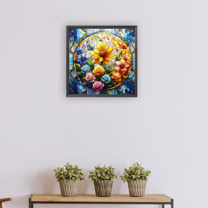 Glass Wind Flower - Full Round Drill Diamond Painting 30*30CM