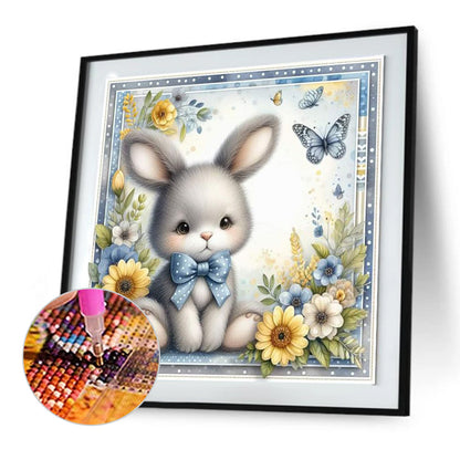 Gray Rabbit - Full Round Drill Diamond Painting 30*30CM