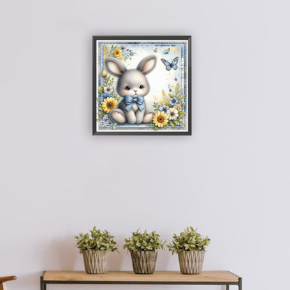 Gray Rabbit - Full Round Drill Diamond Painting 30*30CM