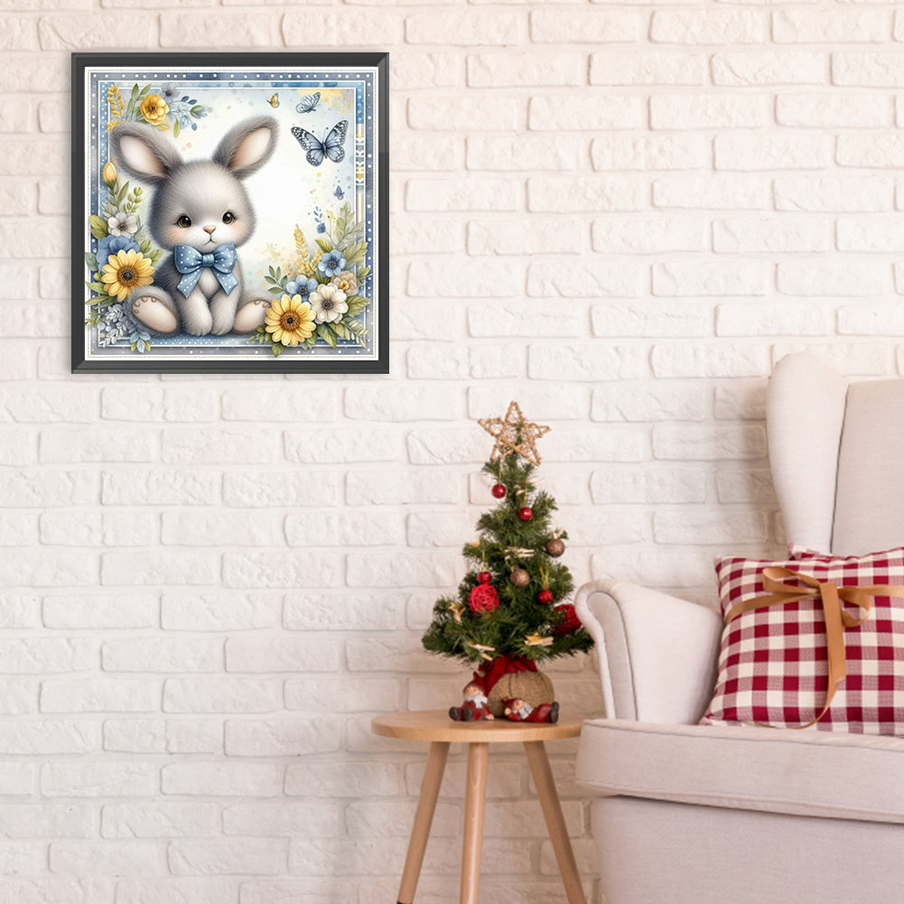 Gray Rabbit - Full Round Drill Diamond Painting 30*30CM