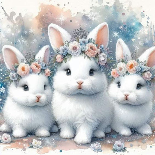 Three Rabbits - Full Round Drill Diamond Painting 30*30CM