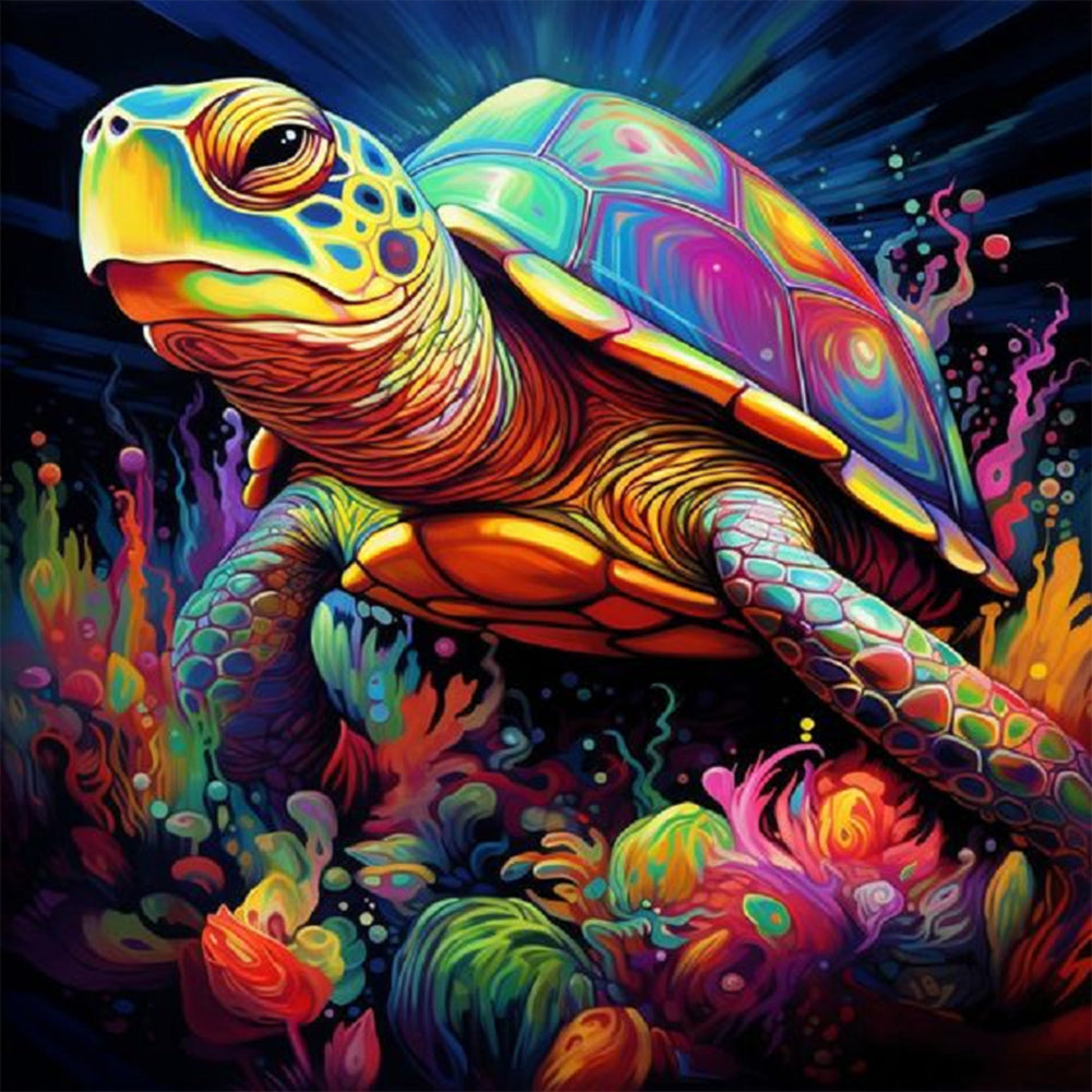 Glowing Turtle - Full Round Drill Diamond Painting 30*30CM