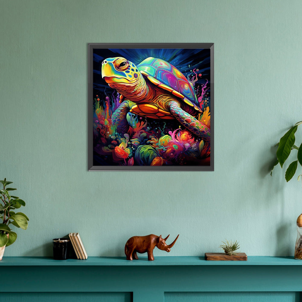 Glowing Turtle - Full Round Drill Diamond Painting 30*30CM