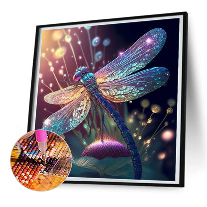 Glowing Dragonfly - Full Round Drill Diamond Painting 30*30CM