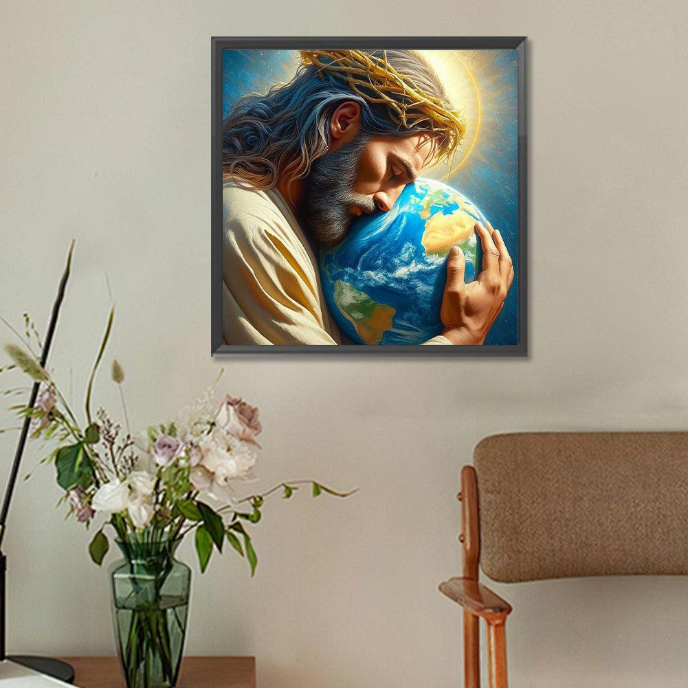 Earth And Jesus - Full Round Drill Diamond Painting 30*30CM