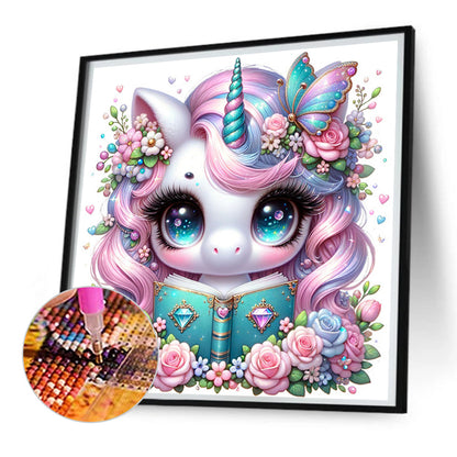 Reading Unicorn - Full Square Drill Diamond Painting 30*30CM