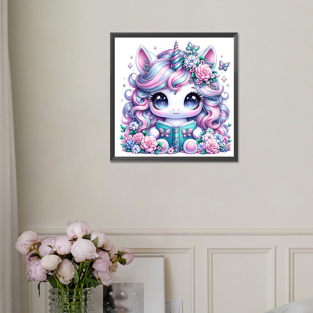 Reading Unicorn - Full Square Drill Diamond Painting 30*30CM