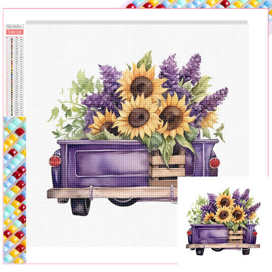 Purple Truck - Full Square Drill Diamond Painting 30*30CM