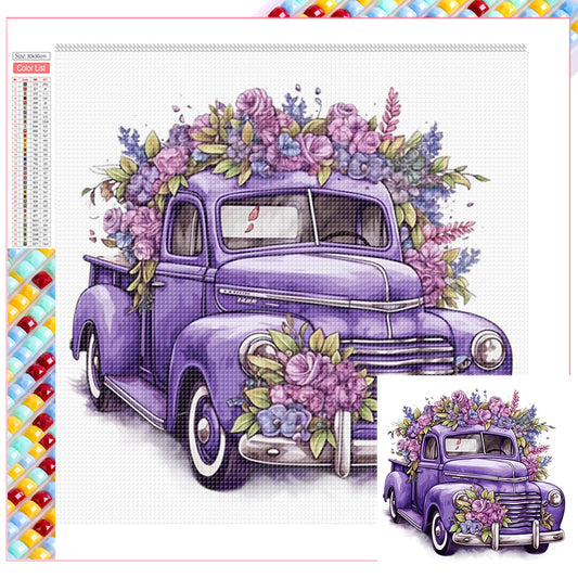 Purple Truck - Full Square Drill Diamond Painting 30*30CM