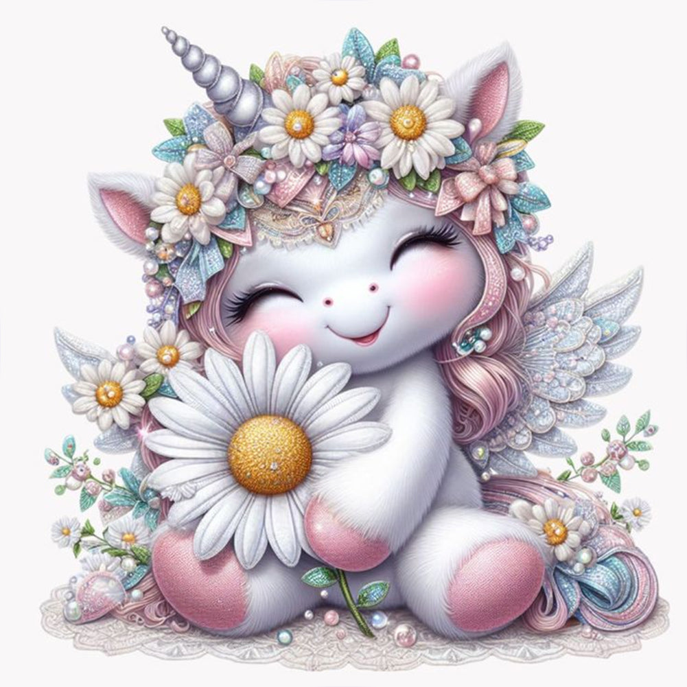 Daisy Unicorn - Full Round Drill Diamond Painting 30*30CM