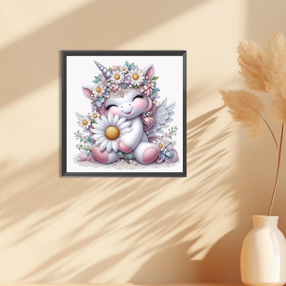 Daisy Unicorn - Full Round Drill Diamond Painting 30*30CM