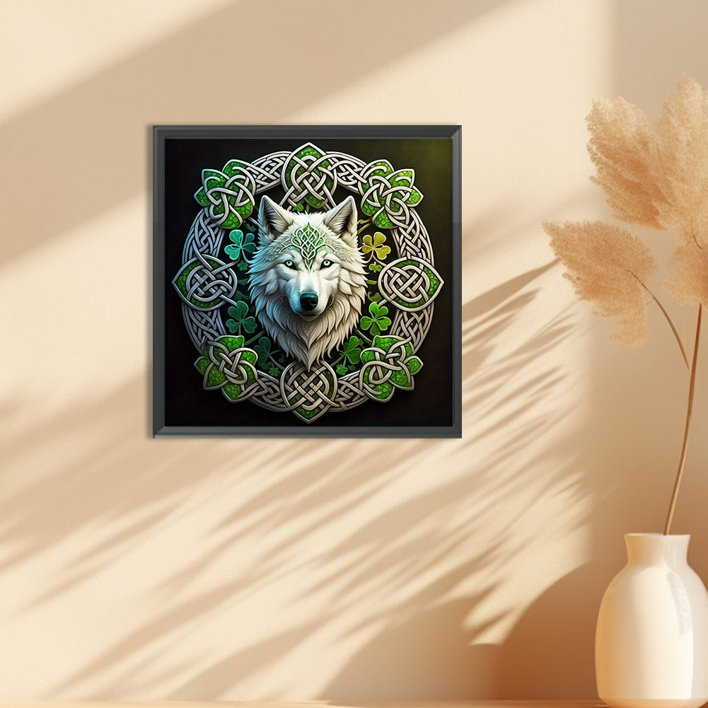 Mandala Wolf - Full Round Drill Diamond Painting 30*30CM